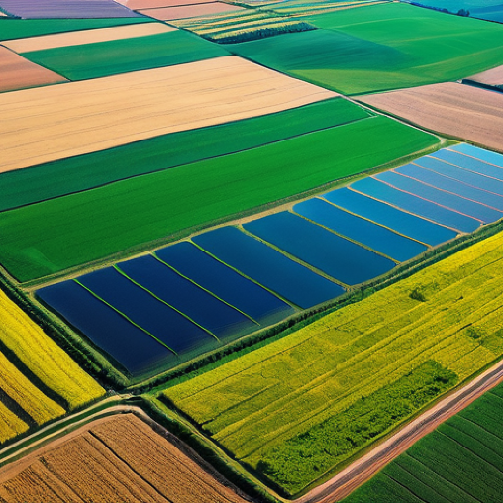 위성 사진 분석 - **Prompt 1: Precision Agriculture from Space**
    "An intricate, high-resolution aerial satellite v...