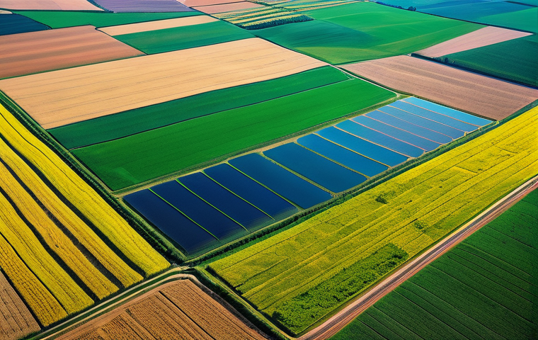 위성 사진 분석 - **Prompt 1: Precision Agriculture from Space**
    "An intricate, high-resolution aerial satellite v...