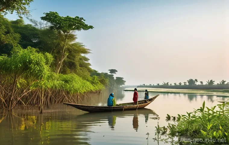 환경 지리학 - **Prompt 1: A Harmonious Village by the Mangroves**
    Imagine a serene, vibrant landscape capturin...