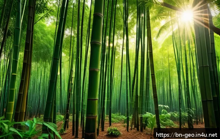 산림 자원과 지리학 - A lush Bengali forest scene featuring diverse tree species such as bamboo, sal, segun, and guamani t...